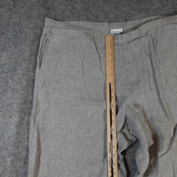 J. Jill Pants Womens Extra Large Linen Wide Leg Gray Cropped Ankle Beachy - Picture 3 of 10